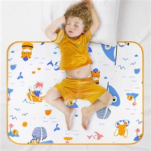 Aolso Coprimaterasso per bambini, 70 x 90 cm, per bagnare il letto, assorbire l'acqua, per bambini, per addestramento al WC (barca a vela)