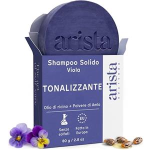 Arista ayurveda Arista Shampoo solido antigiallo, Shampoo viola antigiallo, all'olio di ricino & polvere di frutta Amla & tonico, Shampoo capelli biondi & bianchi