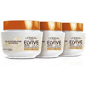 L'Oreal Paris Elvive L'Oréal Paris Elvive Maschera Nutriente per Capelli da Normali a Secchi Olio Straordinario Olio Fine di Cocco, 300 ml