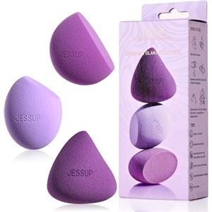 Jessup spugne trucco Set, 3 spugne fondotinta correttore contouring e fard viso Viola SP017