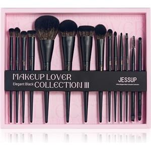 Jessup Pennelli Make Up Vegan 14pz Pennelli Trucco Nero Set Pennelli Trucco Polvere Fondazione Contorno Correttore Ombretto Piega Miscelare Eyeliner Confezione regalo T336-G