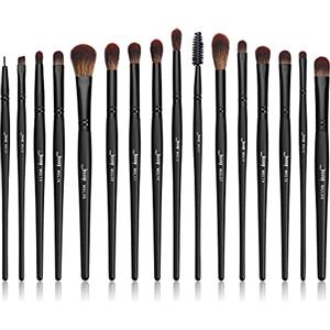 Jessup pennelli trucco occhi professionali 16 pezzi set, per make up ombretto eyeliner evidenziatore correttore blending spoolie, capelli sintetici puri, nero T272