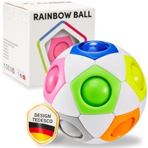 CUBIDI® Palla Magica Arcobaleno Puzzle 3D versione Football. Rompicapo Antistress per Bambini e Adulti. Ideale Come Regalo Bambino 6 Anni o per Giochi da Viaggio.