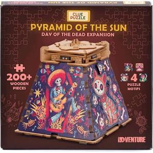 iDventure Cluepuzzle Espansione Giorno dei Morti - Puzzle in legno con oltre 200 pezzi, gioco di fuga, confezione regalo, 4 motivi, dimensioni puzzle 20 x 12 cm, puzzle in legno per adulti