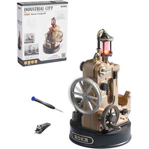 ROKR Puzzle 3D Modello di Assemblaggio Meccanico Telegrafo Morse, Modellismo da Costruire Adulti Plastica Metallo, Città Industriale dei Regali Artigianali Fai da Te (Morse Telegraph)