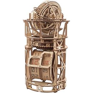 UGEARS Orologio da scrivania Sky Watcher - Regalo per la festa del papà Orologio da tavolo astronomico Kit modello in legno per adulti da costruire - Kit orologio in legno Puzzle 3D