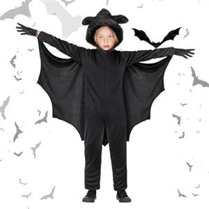 Aomig Costume da Pipistrello per Bambini, Carnevale Costume Ali Bat, Mantello da Pipistrello, Costume da Pipistrellovampiro, Costumi Halloween Mantello Tuta Festa Cosplay di Pipistrello(M)