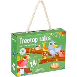 Baroni Toys Puzzle per Bambini, Gioco Educativo e Divertente in Cartone per Bambini 3+, Puzzle da 24 Pezzi, Idea Regalo, 44x31 cm, Uccellini