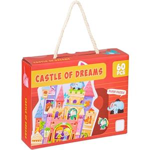 Baroni Toys Puzzle Sagomato per Bambini, Gioco Educativo e Divertente in Cartone per Bambini 3+, Puzzle da 60 Pezzi, Idea Regalo, 51,5x35 cm, Castello dei Sogni