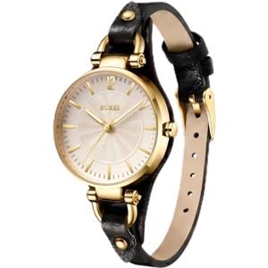 BUREI Orologio da Polso Analogico da Donna, Classico, al Quarzo, Forma Ovale, con Data (ferroso)