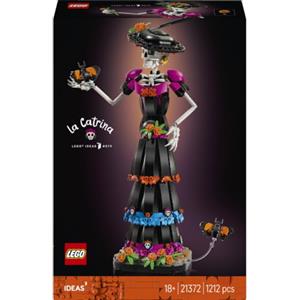 LEGO Ideas La Catrina 21372 | Set per adulti, kit di modellismo, action figura di scheletro con fiori finti e farfalle monarca, idea regalo, 1212 pezzi