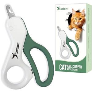Candure Tagliaunghie Per Gatti Con Luce LED, In Acciaio Inox, Per Gatti, Conigli, Porcellini D'India, Uccelli, Gattini, Cuccioli E Piccoli Animali, Tagliaunghie Per Animali Domestici e Professionali