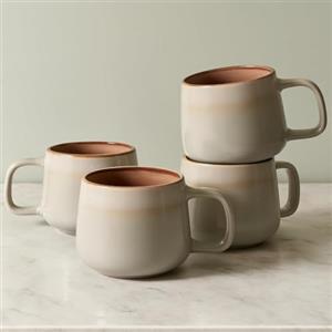Ava Nord Gres Tazze da Caffè in Ceramica | Set di 4 | 180ml | Grigio Salvia