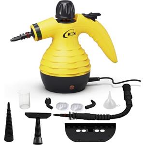 KOK Pulitore a vapore portatile, Pistola a Vapore, pulitore a vapore multiuso ad alta temperatura con 10 accessori, per cucina, bagno, pavimenti, interni auto, pulizia senza sostanze chimiche