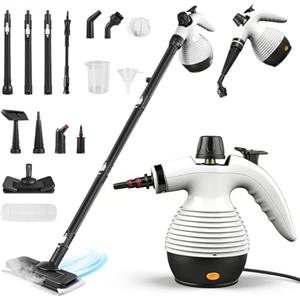 Teodute 2 in 1 Pulitore a Vapore Portatile/Scopa a Vapore, 1050W Steam Cleaner 135°C Riscaldamento Rapido con 350ml Serbatoio, per Varie Superfici Come Piastrelle Divani e Cucine