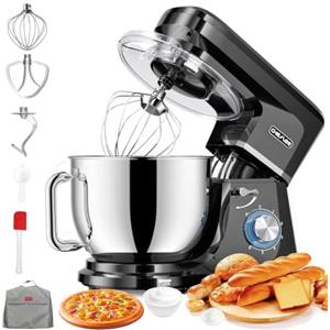 CHeflee Impastatrice Planetaria,2000 W Ad alta,8 Litri Capacità Inox,6 Velocità Pulse,Protezione di sicurezza,Ad alta potenza Multifunzione Mixer,Nero