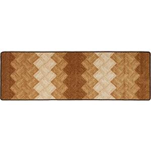 Baroni Home Tappeto Cucina Antiscivolo, Passatoia Decorata Lavabile, 57x180 cm, Beige Rombi