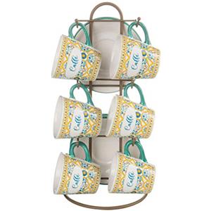 MONTEMAGGI Set da 6 Tazzine decorate Ortigia