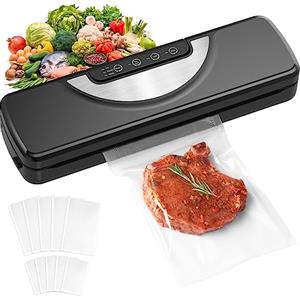 Vpcok Direct Macchina Sottovuoto Alimenti Automatica con Taglierina Incorporata, Nero