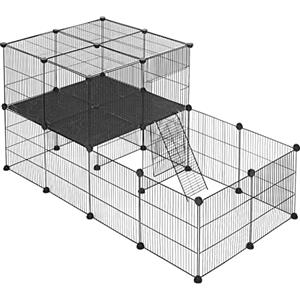EUGAD Recinto Modulare per Conigli, Recinto per Conigli da Interno,DIY Recinzione Libera 140x70x70cm, Gabbia per Conigl Porcellino d'India Criceti Cuccioli,Recinto per Animali di Piccola Taglia