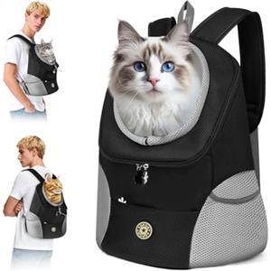 Adiwo Zaino per Cani e Gatti Regolabile (6-9 kg), Zaino Portatile con Tasche Frontali con Apertura in Rete, Traspirante, Sicuro e Confortevole per Cuccioli di Cani e Gatti Taglia L