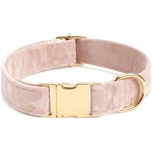 OFFCUP Velluto Collare per Cani, Largo E Spesso per Cani Resistente E Regolabile Con Imbottitura Morbida, Per Cani Di Taglia Piccola, Media(Rosa, M)