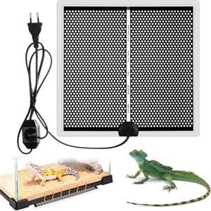 Adiwo Tappetino Riscaldante Rettili, 14 W, 28 x 28 cm, Tappetino Riscaldante per Terrario Rettili, Temperatura Regolabile, per Rettili, Tartarughe, Serpenti, Lucertole, Gecchi, Granchi Eremiti
