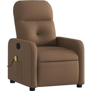 ZIRLANLV Poltrona Massaggiante Elettrica, Poltrona Relax con Funzione Reclinabile/Reclinabile/TV, Sedia Imbottita, Schienale Regolabile per Soggiorno, Tessuto Marrone Scuro (Marrone #22)