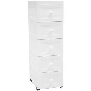 Lightakai Cassettiera in plastica, carrello con cassetti, con 5 cassetti, per bagno, soggiorno, sala da pranzo, cucina