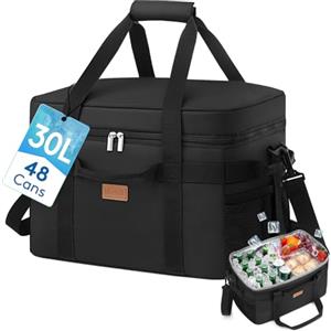 Lifewit Borsa Termica, Borsa Frigo Grande per Uomini Donne, Cooler Bag Portatile con Manici Multipli, Borsa Porta Pranzo, Lunch Bag per Picnic, Campeggio, Barbecue, Nero, 30L