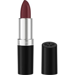 Rimmel London Lasting Finish, 380 Plum Pillow, Rossetto Satinato, Lunga Durata, Finish Satinato, Ricco Colore, Idratante, Formula Vegana, 4g