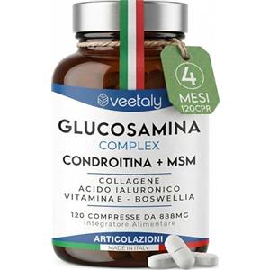 veetaly Glucosamina Condroitina MSM Collagene Acido Ialuronico Boswellia Vitamina E