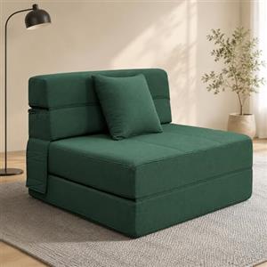 ANONER Divano Letto Pieghevole 4 in 1 1 Posto, verde scuro