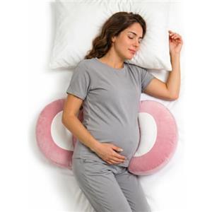 SHANNA Cuscino Gravidanza, Cuscino Gravidanza per Dormire, Cuscino per Dormire sul Fianco Supporto Per Schiena, Fianchi, Gambe, con Fodera Rinfrescante (Rosa)