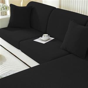 Ystyle Copriseduta Divano Elasticizzato, Universale Copricuscini Divano, Sofa Seat Cover, Copri Seduta Divano Antigraffio, Copridivano Cuscini, Coprisedile Divano (1 Posto*2, Nero)