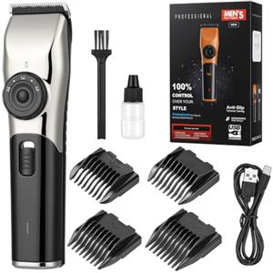 AYBUY Tagliacapelli Uomo, Elettrico Taglio Capelli con 3 Pettine Guida, Regolabarba Elettrico Barba Rasoio Capelli con Potenti Batterie al litio Ricaricabili Incorporate per Capelli e Barba