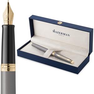 Waterman Hémisphère Penna stilografica | The Understated Edit | Grigio pietra | punta sottile in acciaio inossidabile | Inchiostro blu | confezione regalo