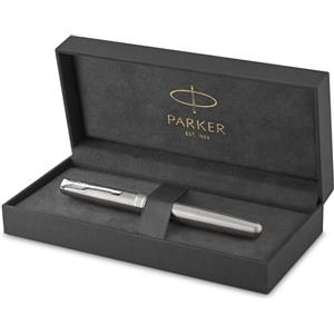 Parker Sonnet penna stilografica | acciaio inossidabile con finiture in palladio | pennino medio | Confezione regalo
