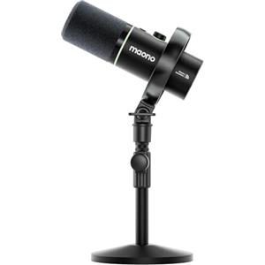 MAONO PD200W Microfono Podcast Ibrido per PC Senza Fili, USB & XLR, Set di Microfoni Dinamici con Software, Cancellazione del Rumore, Silenziamento, per Podcast, Streaming, Registrazioni, Home Studio