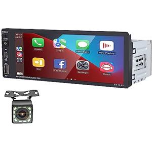 VIGORTHRIVE Autoradio 1 Din con Wireless CarPlay Android Auto 6.9 Touch Screen Autoradio Bluetooth con 12LED Supporto per telecamera posteriore FM AM RDS Radio Mirror Link USB Tipo C Controllo vocale