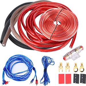Tyenaza 4 GUAGE 2800W Auto Audio Audio Subwoofer Amplificatore Altoparlante Kit Cavo Cavo Fuse Abito, per la maggior parte delle auto