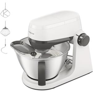 Kenwood Multi Tasker - Impastatrice Planetaria con Testa Sollevabile, Ciotola 4,3L, Capacità 1,7 kg Impasto, con accessorio Frullatore, Attacco Accessori e Paraschizzi, Bianca (KHC30.000WH)
