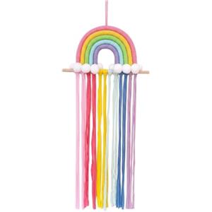 YIPFEN Porta Fermagli Arcobaleno in Macramè Portagioie da Parete per Conservare Fiocchi per Capelli, Fermagli e Accessori per l'Abbigliamento Donna