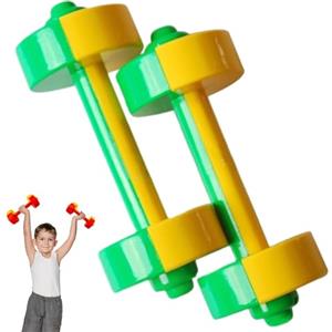 NASSMOSSE Set manubri per bambini, set pesi per bambini 7, 9x3, 2 pollici, bilanciere liscio per in ABS per casa, palestra, verde