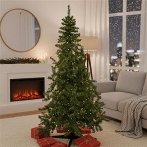 Dmora Albero di Natale Albigna, Pino Artificiale, Albero Effetto Reale, Alberello Natalizio, Made in Italy, 140x140 h200 cm, Verde