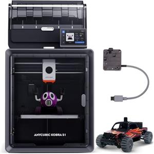 ANYCUBIC Kobra S1 Combo Stampante 3D, Stampante FDM Multicolore, 600 mm/s ad Alta Velocità, Costruzione CoreXY Chiusa, Asciugatura Attiva, LeviQ 3.0, Compatibile con Filamenti PLA/PETG/ASA/ABS
