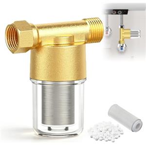 VETOLAKA Filtro dell'acqua da 1/2 pollici: filtro anticalcare rubinetto, prefiltro, filtro dell'acqua per tubo dell'acqua filtra efficacemente le impurità dell'acqua, per tubo dell'acqua per bagno scaldabagno