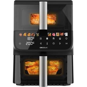 Cecotec Friggitrice ad Aria 10L Cecofry DuoLevel 10000 DuoSize Window. 2000W, Design Verticale, Cestelli 3,5-6,5L, Finestra per Vedere Senza Perdere Calore, Sync, 10 Menù, Risparmia Tanto Spazio Utile