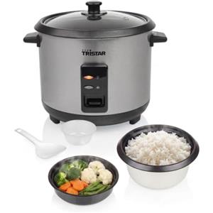 Tristar Cuociriso, 1,5 L di Capacità, Corpo in Acciaio Inox, Vassoio per Cottura a Vapore, Spegnimento Automatico, Funzione Mantenimento in Caldo, 500 W, RK-6145
