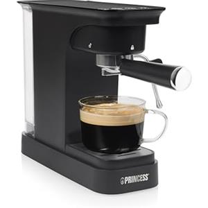 Princess Espresso Machine, Pompa a 20 Bar, Serbatoio da 0,8 l, Per Caffè Macinato ed ESE Pods, Design Compatto, Nero, 01.249421.01.001